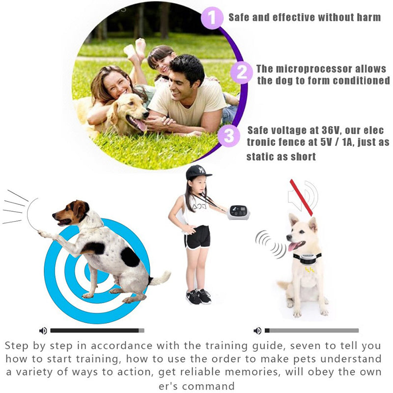 Wireless Electronic Pet Fence System - Reliable Containment for Dogs - Rechargeable Collar - Waterproof - Large Signal Range