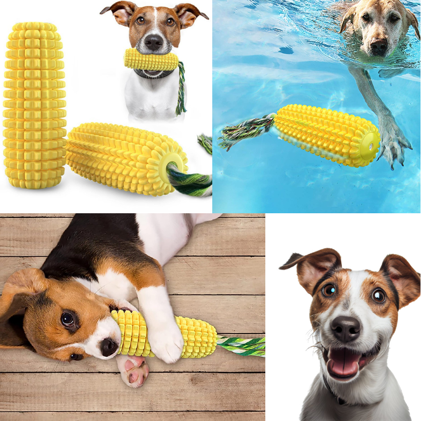 Interactive Corn Toy with Squeaker for Active and happy Dogs Durable & Safe for All Breeds