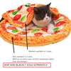 Cozy PizzaPaws Pet Bed & Blanket Set - Soft Plush, Simulation 3D Design, Machine Washable - Perfect for Cats & Small Pets