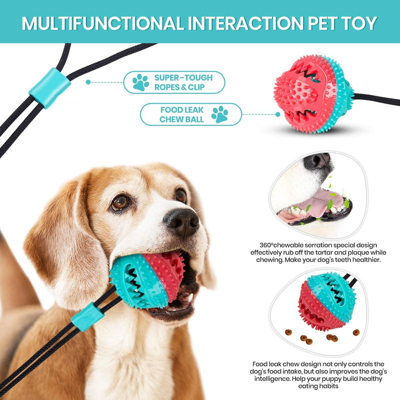 PawPlay SuctionTug Dog Toy - Interactive Rubber Chew Toy with Suction Cup for Teeth Cleaning and Anxiety Relief"