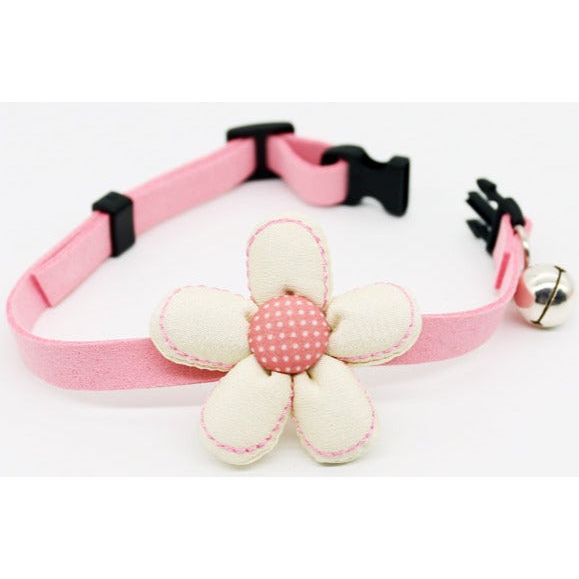 Stylish PurrBloom Pet Collar with Flowers & Bell - Small Dog & Cat Accessories for Safety & Fashion Durable Design