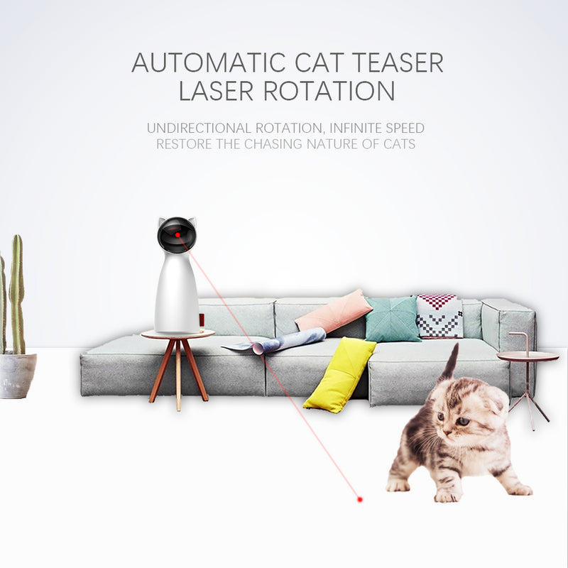 LaserLeaps™ Funny Cat Toy - Smart Automatic Laser for Indoor Cats - Engaging LED Technology - Exercise and Entertainment