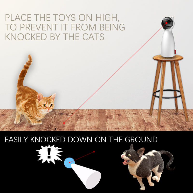 LaserLeaps™ Funny Cat Toy - Smart Automatic Laser for Indoor Cats - Engaging LED Technology - Exercise and Entertainment