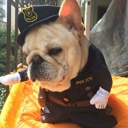 Pet Dog Cat Policeman Costume - Funny Halloween Christmas Cosplay Apparel for Small Dogs and Cats