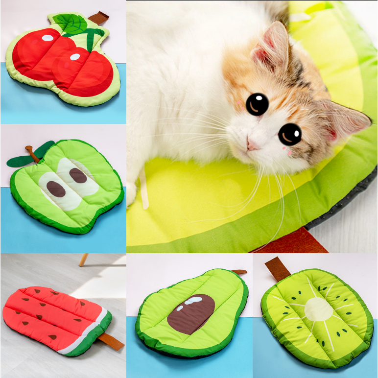 CoolPaws Chill Fruit Mat: Self-Cooling Pet Pad for Summer, Portable and Safe, Small-Medium Pets, Ice Silk Fabric