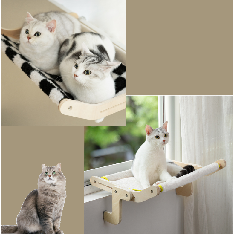 CozyView CatHang: Sturdy Window Perch with Reversible Mat - Comfortable and Durable Cat Hammock for Relaxation and Sunbathing