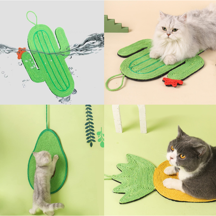 Durable Natural Sisal Cat Scratch Board - Protect Furniture, Engage Cats - Pineapple, Cactus, Avocado - Cat-Friendly Material