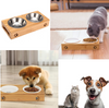 BambooPaws Pet Feast Station: Elevated bamboo frame  promoting healthy digestion and stylish dining for pets.