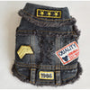 Pawsome Pet Denim Chic Vest - Stylish clothing for Pets Distressed denim with eye-catching patches. Machine washable.