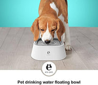 Spill-proof Pet Water Bowl | Floating Non-Wetting Design | 50oz Capacity | Hygienic ABS Plastic | Gray & Pink | Dogs & Cats