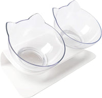 PurrfectElevate Pet FeedBowl - Ergonomic 15° Tilt Design, Transparent & Durable, Non-Slip Base - Ideal for Cats & Small Dogs