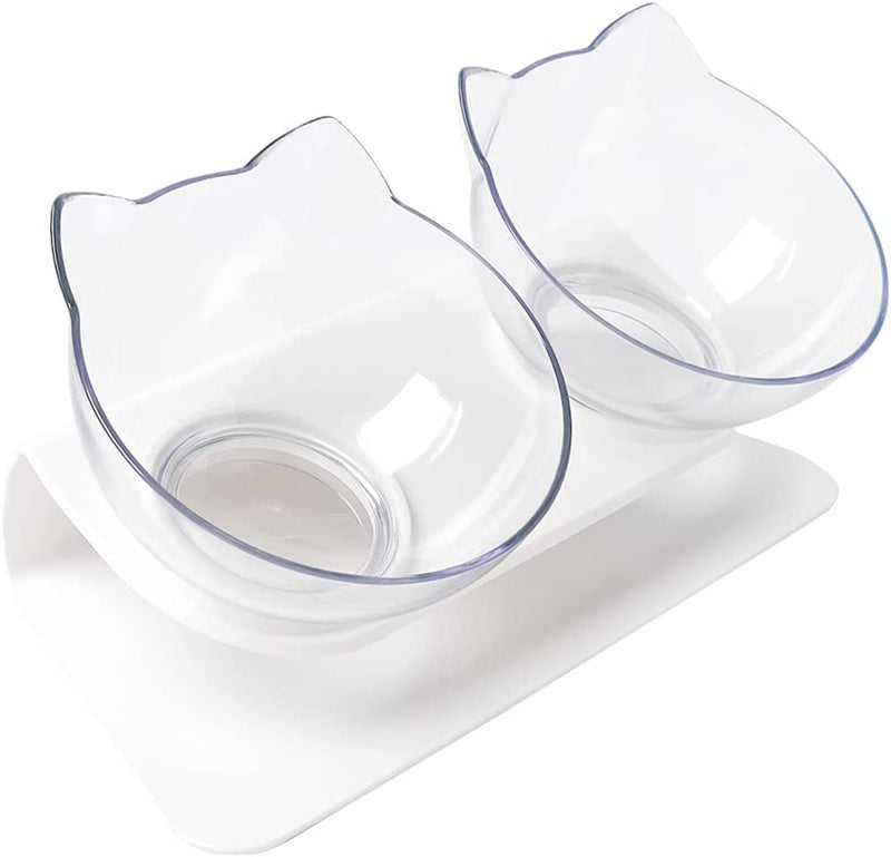 PurrfectElevate Pet FeedBowl - Ergonomic 15° Tilt Design, Transparent & Durable, Non-Slip Base - Ideal for Cats & Small Dogs