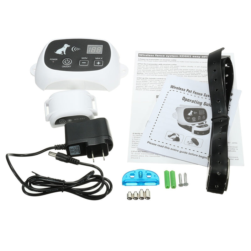 Wireless Electronic Pet Fence System - Reliable Containment for Dogs - Rechargeable Collar - Waterproof - Large Signal Range