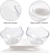 PurrfectElevate Pet FeedBowl - Ergonomic 15° Tilt Design, Transparent & Durable, Non-Slip Base - Ideal for Cats & Small Dogs