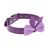 Pawfect Pup Bowtie Collar - Stylish adjustable dog collar with cute knit bowknot for small or medium-sized dogs"