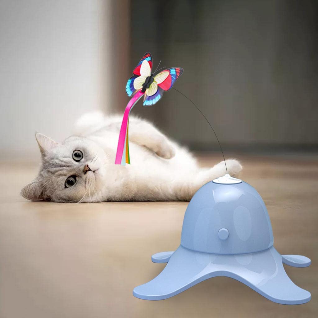 Electric Butterfly Funny Cat Toy - Interactive Rotating Pet Toy for Cats - Durable and Stimulating Kitten Teaser 