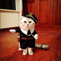 Pet Dog Cat Policeman Costume - Funny Halloween Christmas Cosplay Apparel for Small Dogs and Cats