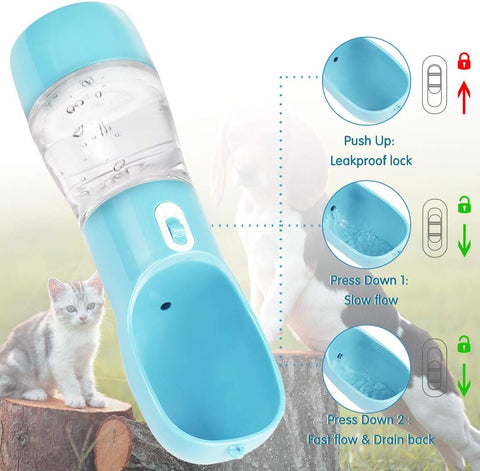 PawsQuench™ 2-in-1 Portable Pet Water & Food Bottle