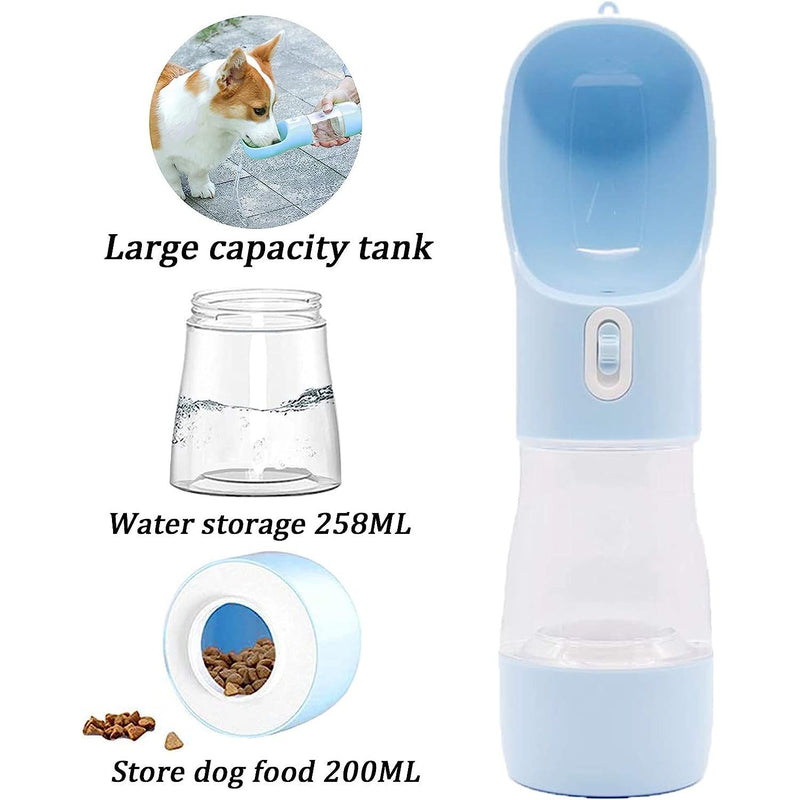 PawsQuench 2-in-1 Portable Pet Water & Food Bottle - Convenient, Leakproof, and Durable Dog Travel Bottle