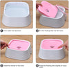 Spill-proof Pet Water Bowl | Floating Non-Wetting Design | 50oz Capacity | Hygienic ABS Plastic | Gray & Pink | Dogs & Cats