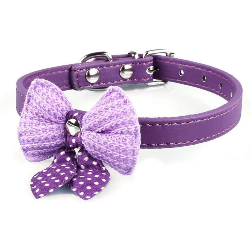 Pawfect Pup Bowtie Collar - Stylish adjustable dog collar with cute knit bowknot for small or medium-sized dogs"