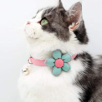 Stylish PurrBloom Pet Collar with Flowers & Bell - Small Dog & Cat Accessories for Safety & Fashion Durable Design