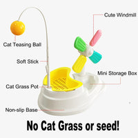 Windmill Interactive Cat Toy - Engaging play, cat grass cultivation - Ideal for indoor cats - Durable and safe materials