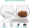 PurrfectElevate Pet FeedBowl - Ergonomic 15° Tilt Design, Transparent & Durable, Non-Slip Base - Ideal for Cats & Small Dogs