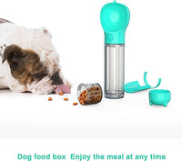 Multifunctional Pet Travel Buddy  4-in-1 Water Bottle Food Storage Garbage Bag Dispenser, Stool Shovel - Portable Leak-Proof