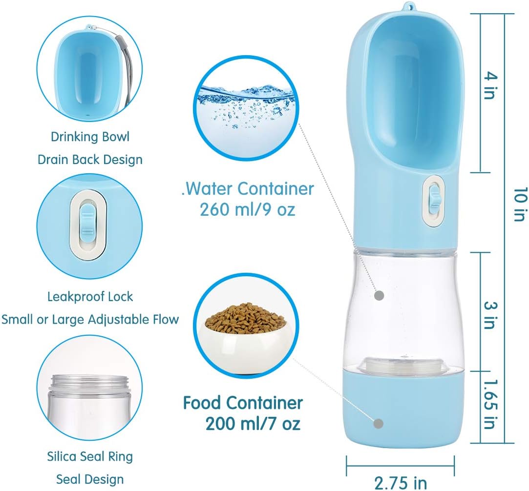 PawsQuench™ 2-in-1 Portable Pet Water & Food Bottle