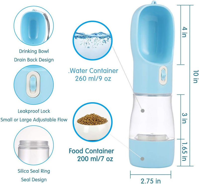 PawsQuench™ 2-in-1 Portable Pet Water & Food Bottle