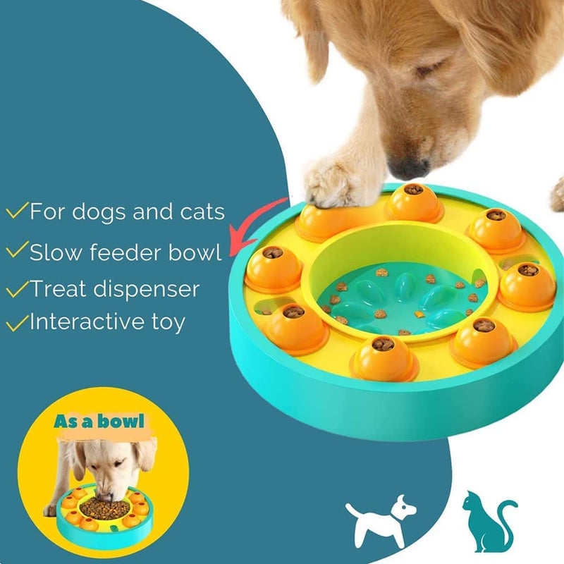 Pawzzle™ Pet Slow Feeder Spinner - Interactive Dog Puzzle Toy for IQ Training and Slow Eating - Durable and Non-Slip 