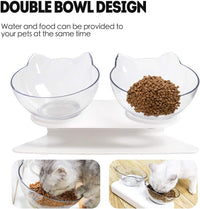 PurrfectElevate Pet FeedBowl - Ergonomic 15° Tilt Design, Transparent & Durable, Non-Slip Base - Ideal for Cats & Small Dogs