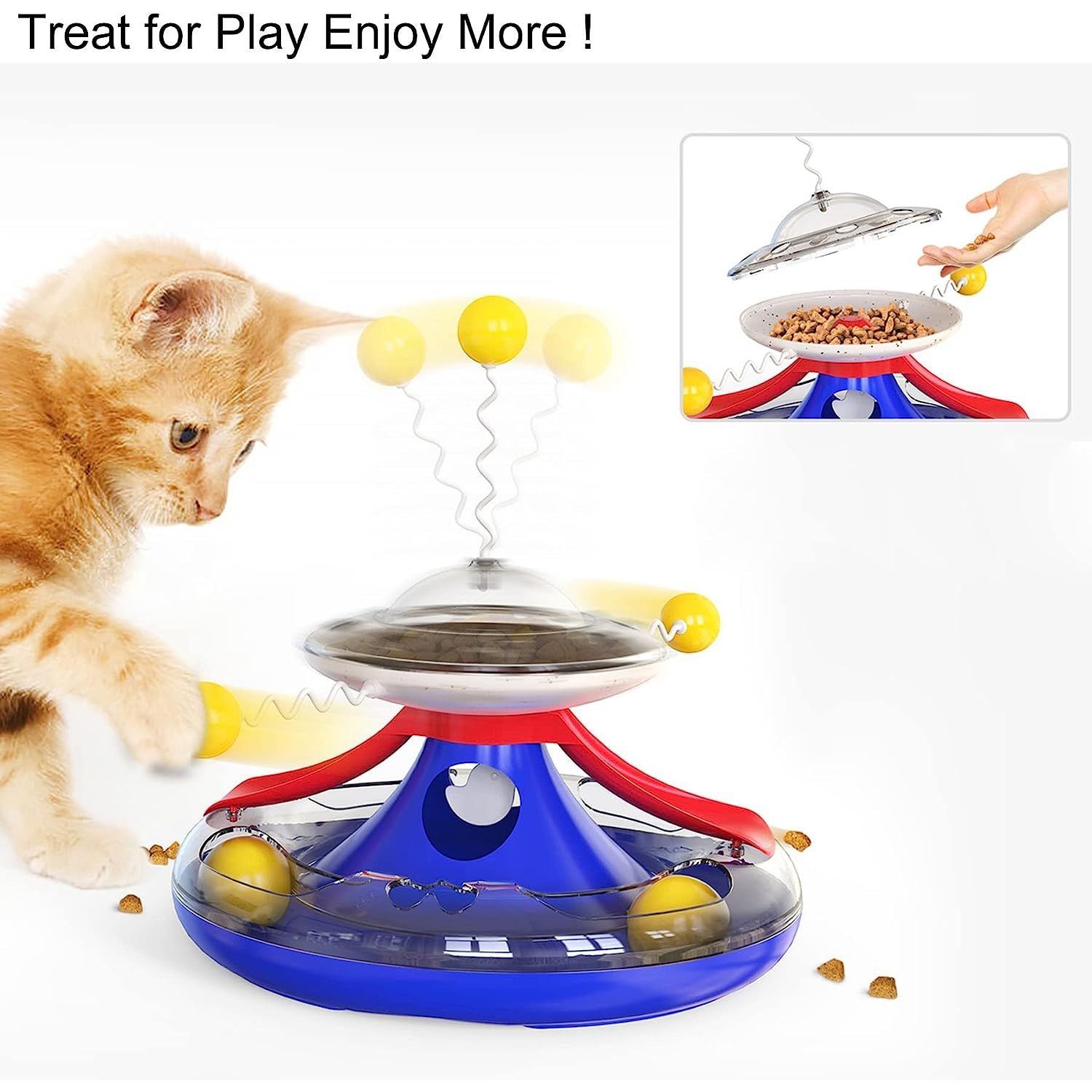 Multifunctional Cat Toy Windmill Turntable, Trackball, Food Dispenser, Interactive Stick  Engage & Entertain Your Kitty!