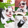 Elegant Pet Tuxedo for Dogs and Cats - Striped Vest, White Satin Shirt Bow Tie Perfect for Weddings and Formal Occasions