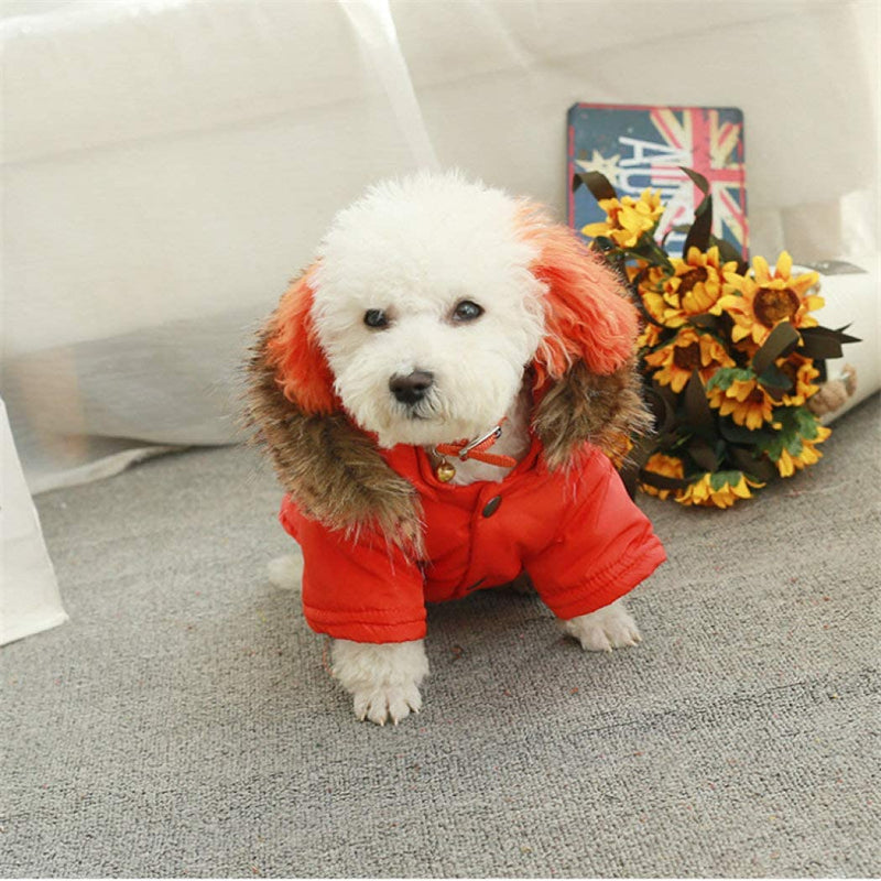  "PawShield™ Arctic Aviator Jacket - Stylish Dog Winter Coat - Hooded Puffer Jacket for Cold Weather - Air Force Style"