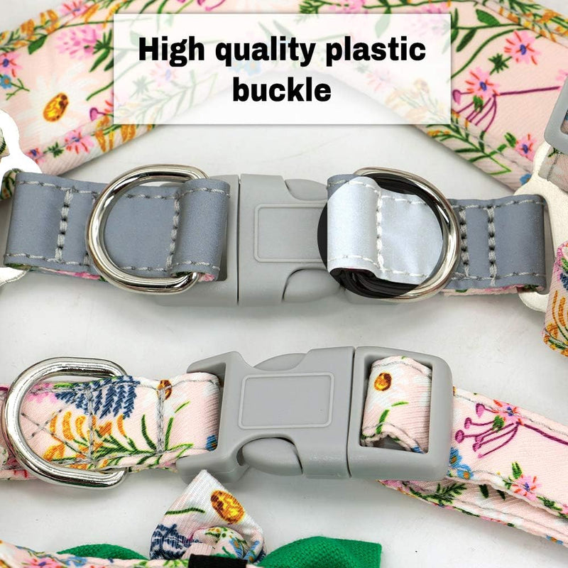 Flower Paws Harmony Set - Stylish Floral Dog Collar, Harness, and Leash for Comfortable Walks