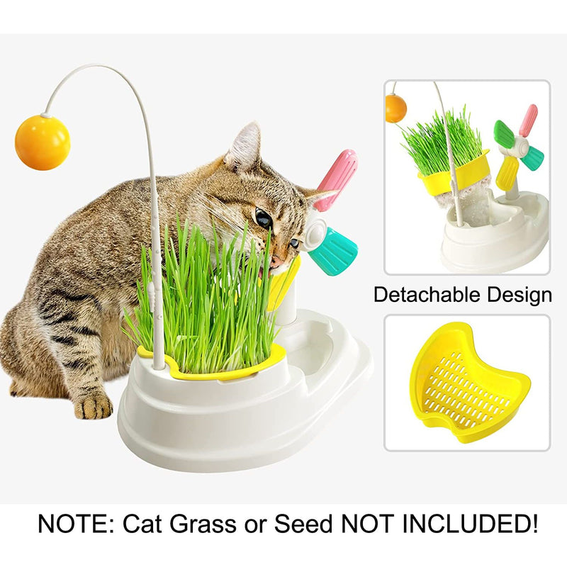 Windmill Interactive Cat Toy - Engaging play, cat grass cultivation - Ideal for indoor cats - Durable and safe materials