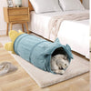 Cucatube Cozy-Collapse Tunnel: Interactive Cat Toy  Tube Bed in Vegetable Green Cucumber Shape - Plush Velvet Material