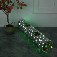 GlowPaws NightRoll Cat Tube - Collapsible, Self-Luminous, Plush Ball Toys - Engaging Fun for Cats, Dogs, and Small Animals