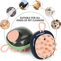 Pawsome Suds & Scrubs - 2-in-1 Pet Grooming Tool with Soap Dispenser & Massage Bristles - Suitable for Dogs and Cats