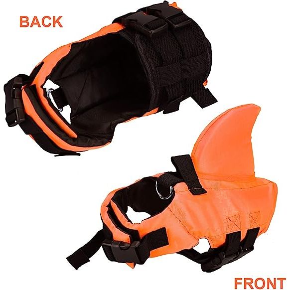 Fashionable Dog Life Jacket: AquaPaws™ SharkGuard for Stylish Water Adventures.