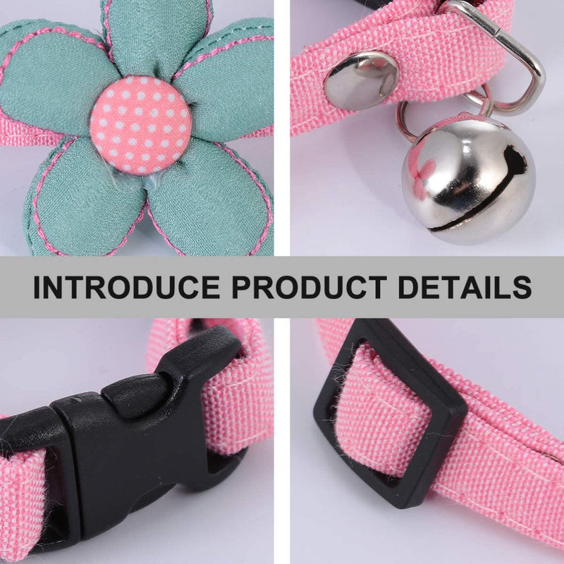 Stylish PurrBloom Pet Collar with Flowers & Bell - Small Dog & Cat Accessories for Safety & Fashion Durable Design