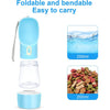 PawsQuench 2-in-1 Portable Pet Water & Food Bottle - Convenient, Leakproof, and Durable Dog Travel Bottle