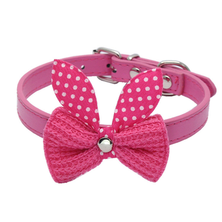 Pawfect Pup Bowtie Collar - Stylish adjustable dog collar with cute knit bowknot for small or medium-sized dogs"