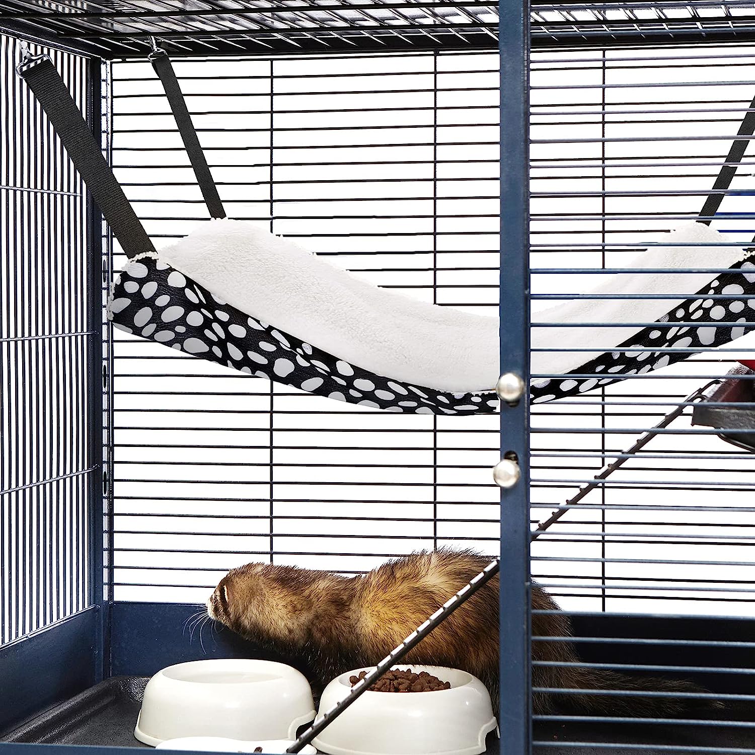 Reversible HangCat Hammock - Dual-Sided Design, Breathable Cotton/Linen Blend, Space-Saving Hanging, Small Pet Bed