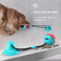 PawPlay SuctionTug Dog Toy - Interactive Rubber Chew Toy with Suction Cup for Teeth Cleaning and Anxiety Relief"