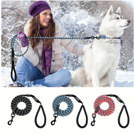 GloPet™ Reflective Nylon Pet Leash - Fashionable and Functional.