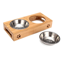 BambooPaws Pet Feast Station: Elevated bamboo frame  promoting healthy digestion and stylish dining for pets.