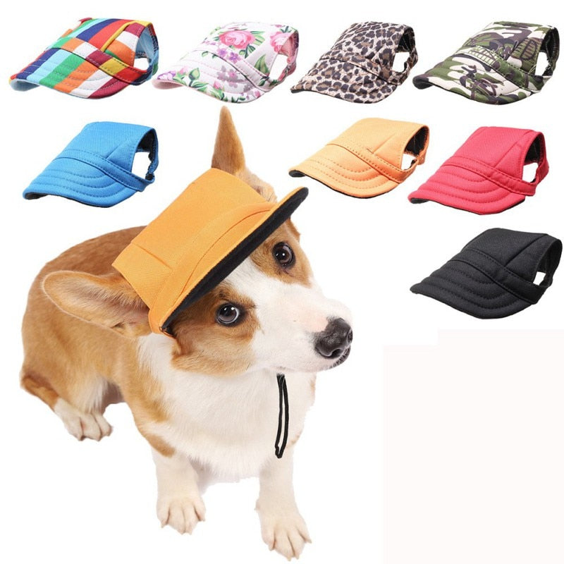 SunPaws™ Baseball Cap for Pets - Stylish, adjustable hat with ear holes for sun protection and outdoor adventures.